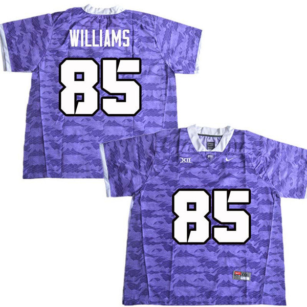 Men #85 Christian Williams TCU Horned Frogs College Football Jerseys Sale-Purple